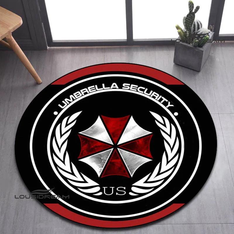 R-Resident Evil Umbrella Printed Round Carpet Living Room Bedroom Beautiful Carpet Non -slip Door Pad Floor Mats Birthday Gift