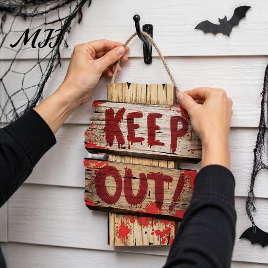 Unique Halloween Home Decorations Decoration Hanging Sign, Festive Party Wooden Decorative Plaque, Easy for Hang Decor Indoor Outdoor Garden