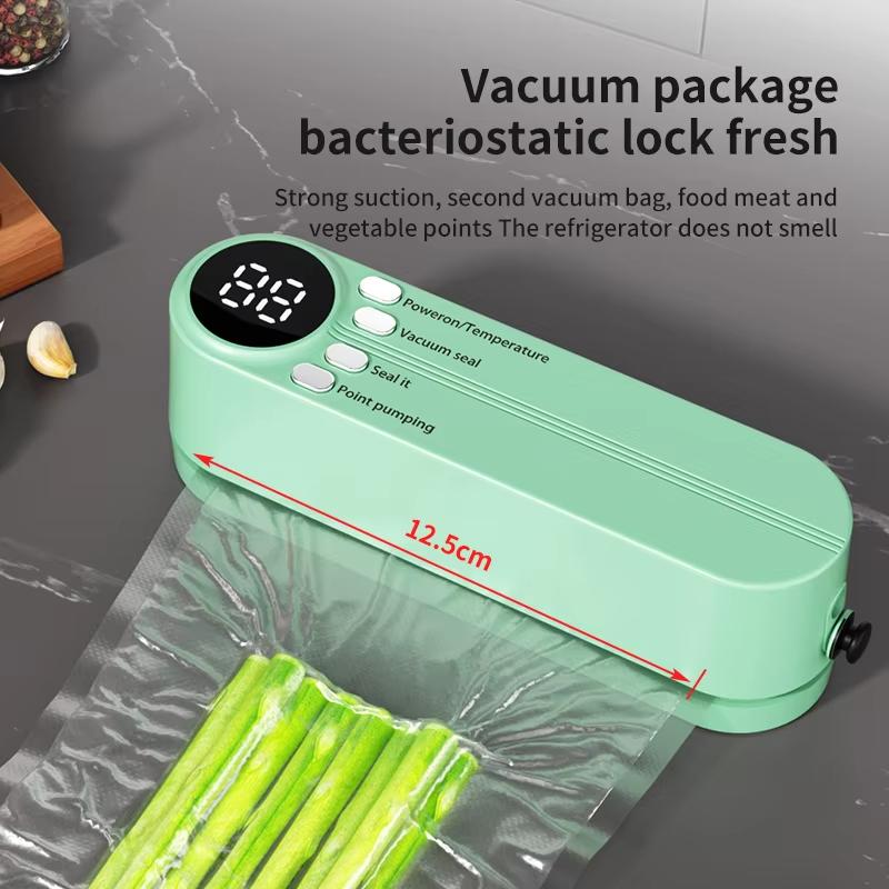 Mini přenosná vakuová svářečka Fresh těsnící stroj Domácí LED displej 1200mAh Bezdrátová plně automatická vakuová svářečka Svářečka plastů