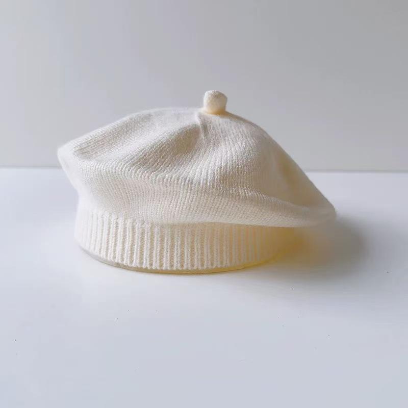 

2025 Осінь/Зима Унісекс Дитячий Бере: Тепла в язана вовняна шапка-бере для новонароджених One size (0-3 years, stretch) брудно-білий