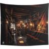 Wandteppich-Hintergrund der Zwergen-Taverne Fantasy-Pub