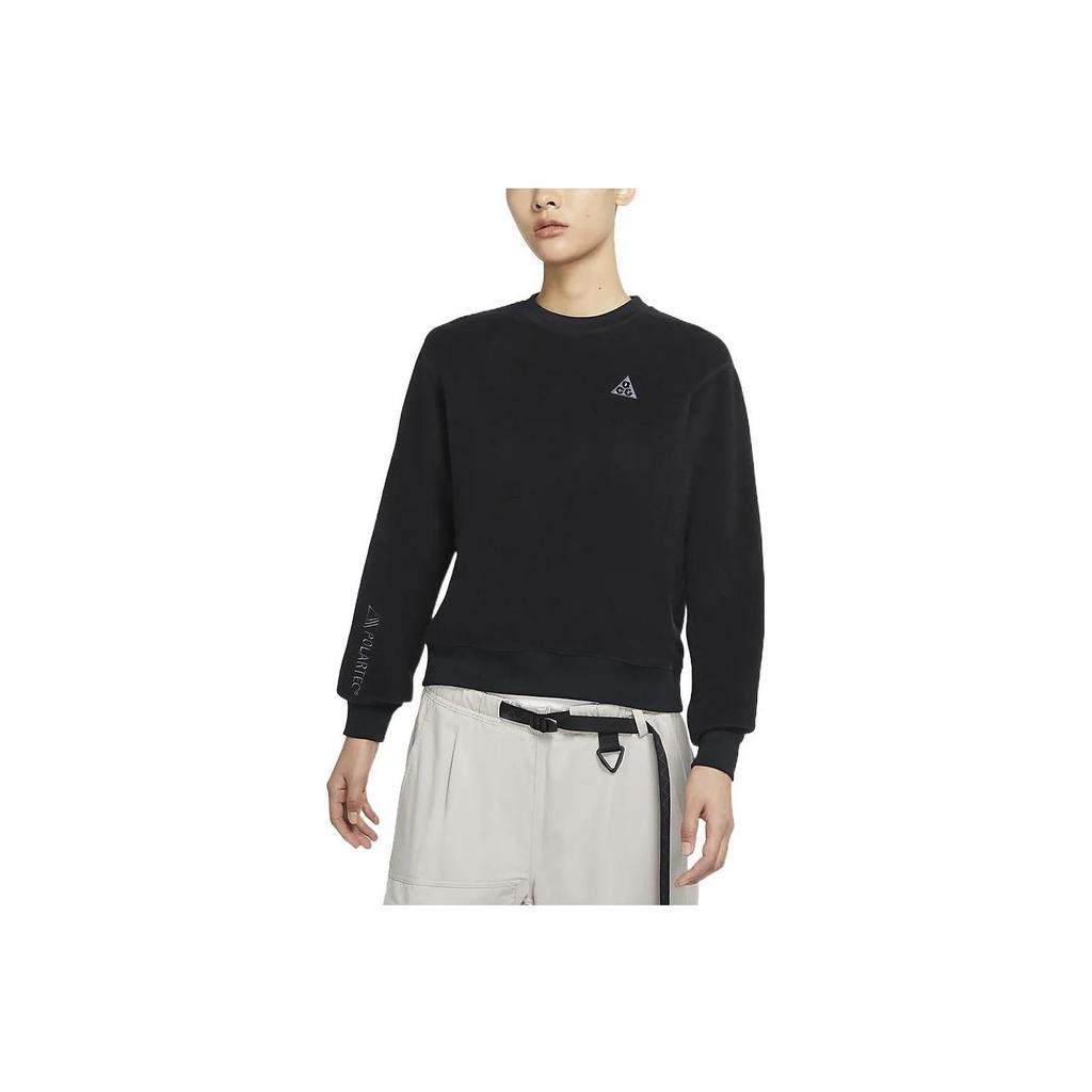 Nike ACG Polartec Solid Color Embroidered Letter Pattern Sweatshirt Women sweatshirt Black CV0627-010