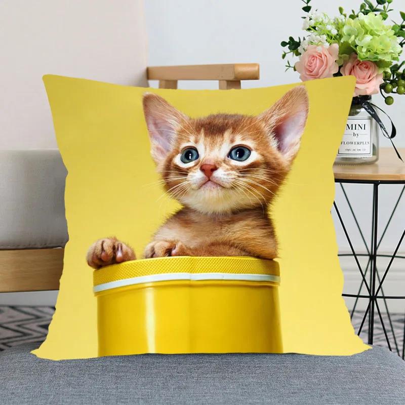 Față de pernă drăguță pentru pat de animale de companie, pentru canapea auto, casă, pisică, imprimată, pernă de protecție