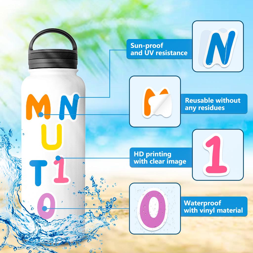 6 PCS/set Rainbow Number Letter Stickers Children's Early Education Educational Toys DIY Puzzle Decorative Stickers Game