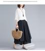 2025 Summer Women's Artistic Cotton Linen Wide-Leg Silk Cropped Pants