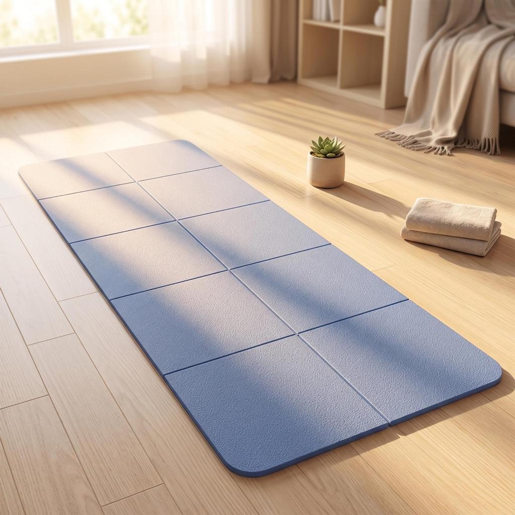 Foldable Fitness Mat Space-Saving with Carrying Bag Lightweight