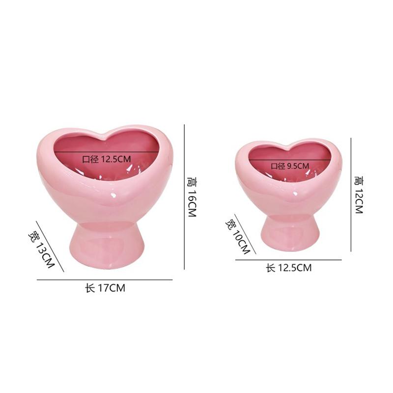 European-style Ceramic Heart-shaped Vase Creative Hydroponic Simulation Flower Arrangement Container for Room Heart-shaped Vase