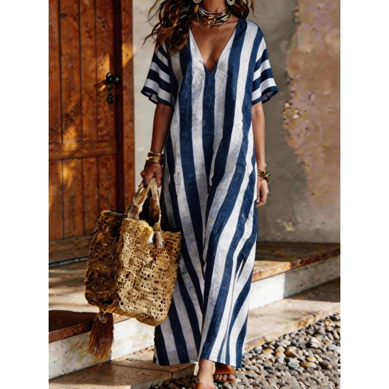 BITCED Fashion Summer Spring Short Sleeve V-Neck Casual Dresses