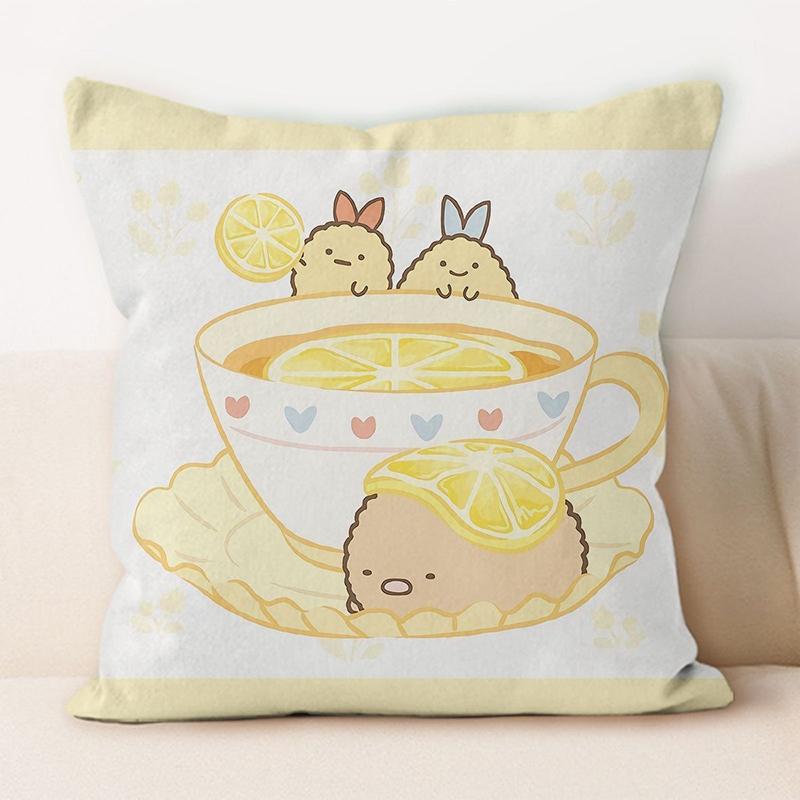 Kawaii Sumikko Gurashi Tea Time Throw Pillow Cover, Cute Cushion Case for Home Decor