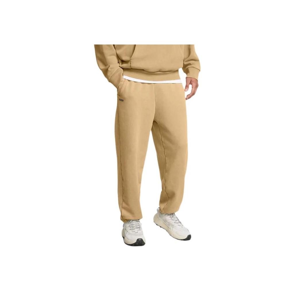 Under Armour Icon Fashion Comfortable Soft Heavyweight Fleece Pants Men Bottoms Camel 1386554-263