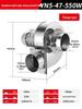304 Stainless Steel High-Temp Resistant Induced Draft Fan, 220V/380V Industrial Centrifugal Smoke Exhaust Combustion Chimney Fan