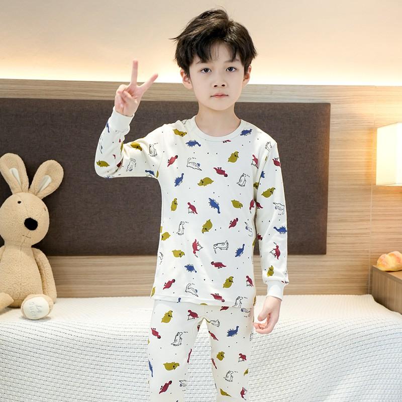 Kids Cotton Thermal Underwear Set Boys Girls Long Johns Pajamas Soft Base Layer 3-8 Years