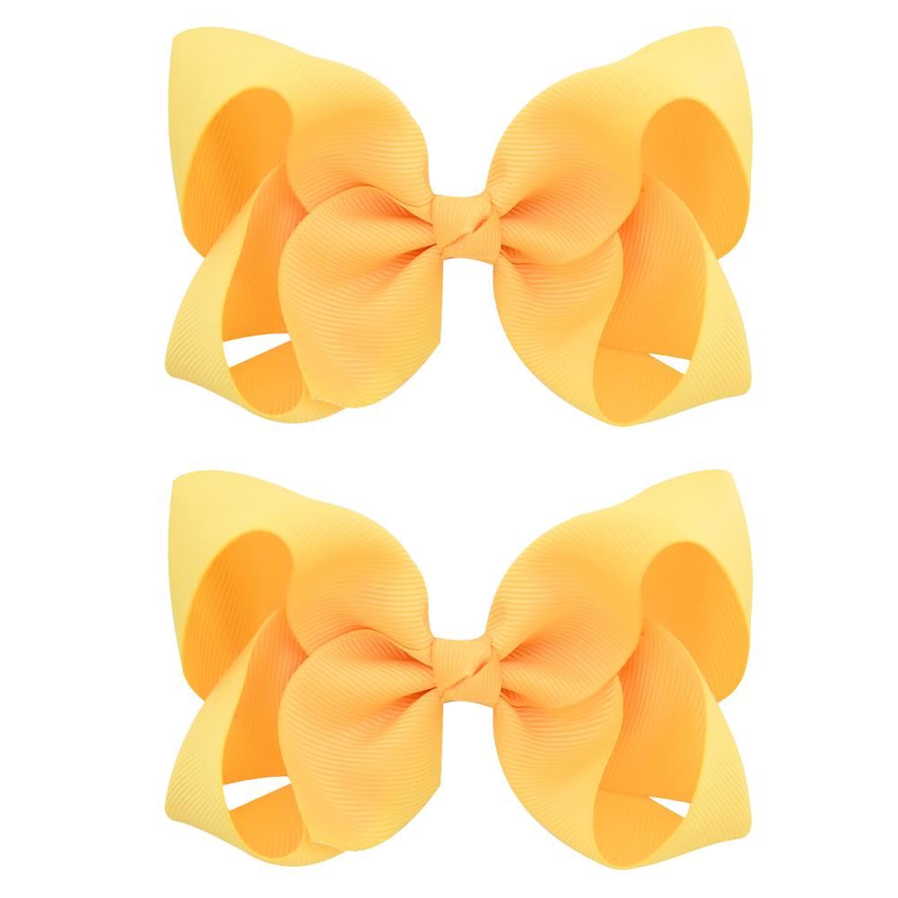 

2PCS/Lot 4Inches Solid Colors Hair Bows With Hair Clips For Girls Gift Boutique Ribbon Bows DIY Hair Decor Kids Hair Accessories