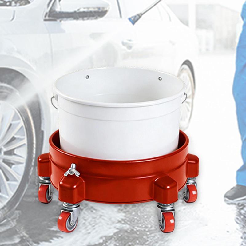 Durable Car Wash Bucket Dolly 360 Degree Rolling Caster Multifunctional Cleaning Holder for Car Wash Crew