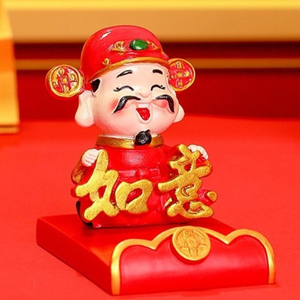 Resin Chinese Wealth God Ornament Festival Decorative Statue Guanyin Chinese New Year Figurines Maitreya Chinese God