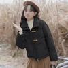 High Quality  Short Horn Button Down Padded Jacket for Women Fashion Down Cotton