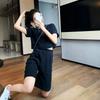 2026 Women's Summer Korean Style Casual Wide-Leg Shorts Two-Piece Set - Fashionable Street Style Slimming Outfit