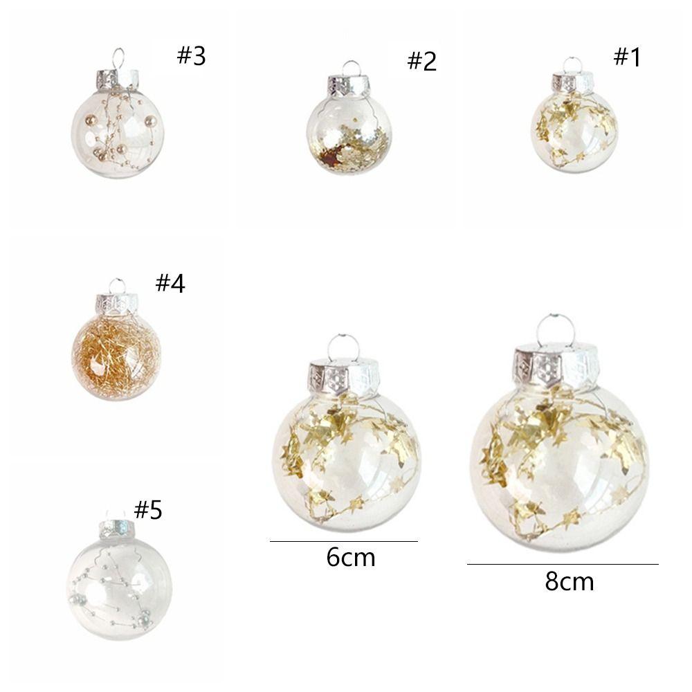 6cm/8cm Clear Christmas Balls Pendant Round Xmas Tree Pendants  Holiday Party Decorations