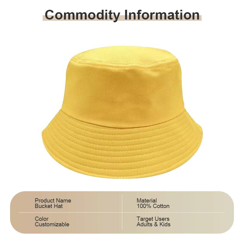 Custom Logo Floppy Hat Cotton Blend, Holiday Gift Embroidered Bucket Sun Hat Festival