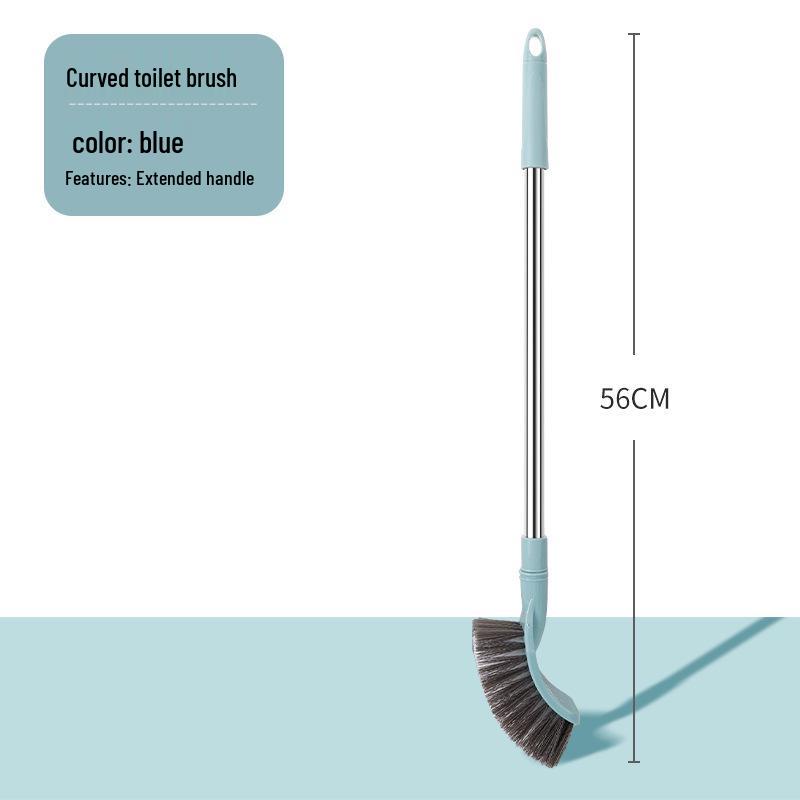 Hanging Round Head Toilet Brush with Stainless Steel Handle and Soft Bristles for Multi-purpose Cleaning