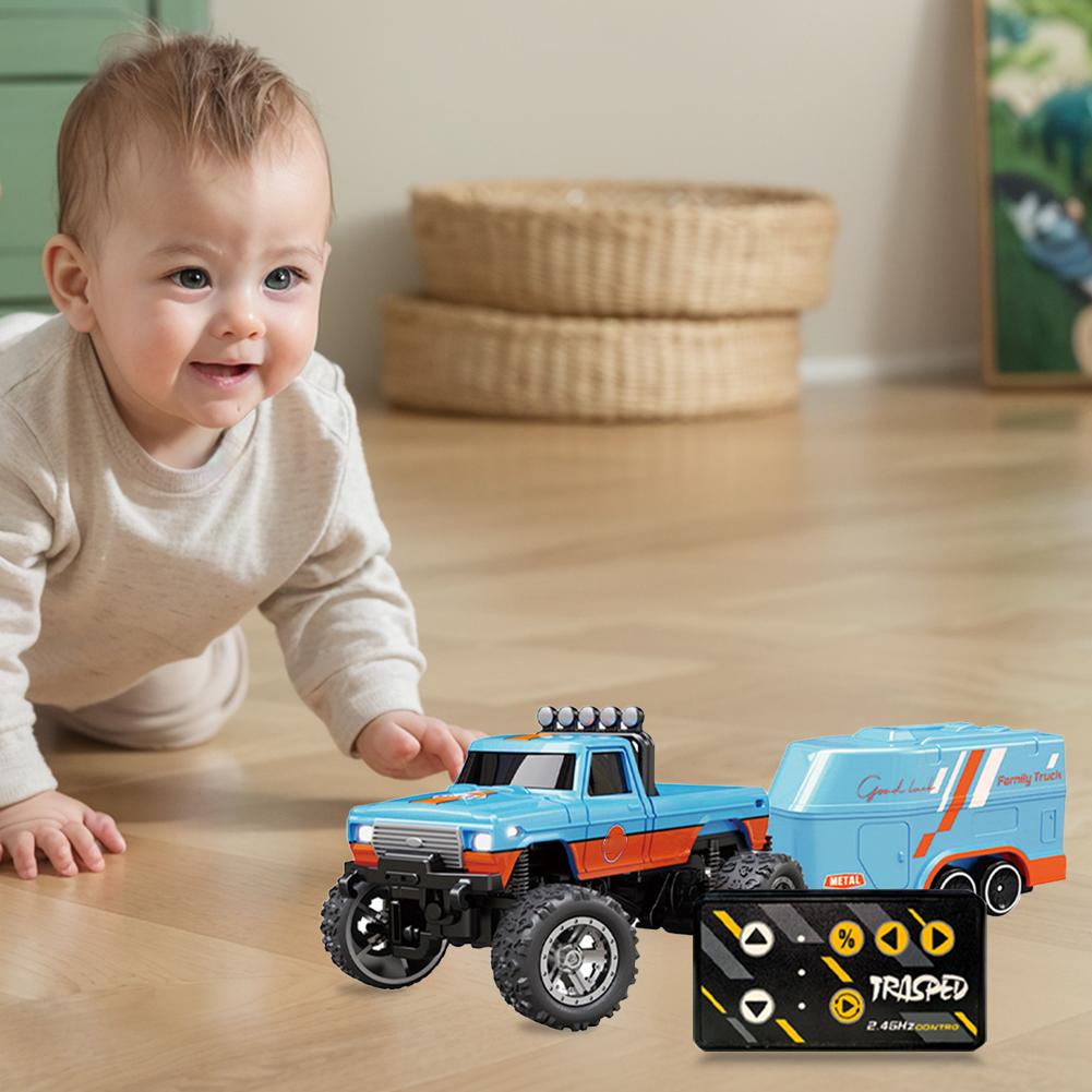 Remote Control Truck 1:64 Scale All Terrain Off-Road Truck Toy 2.4Ghz Remote Control Adjustable Speed/Steering for Kids Gifts