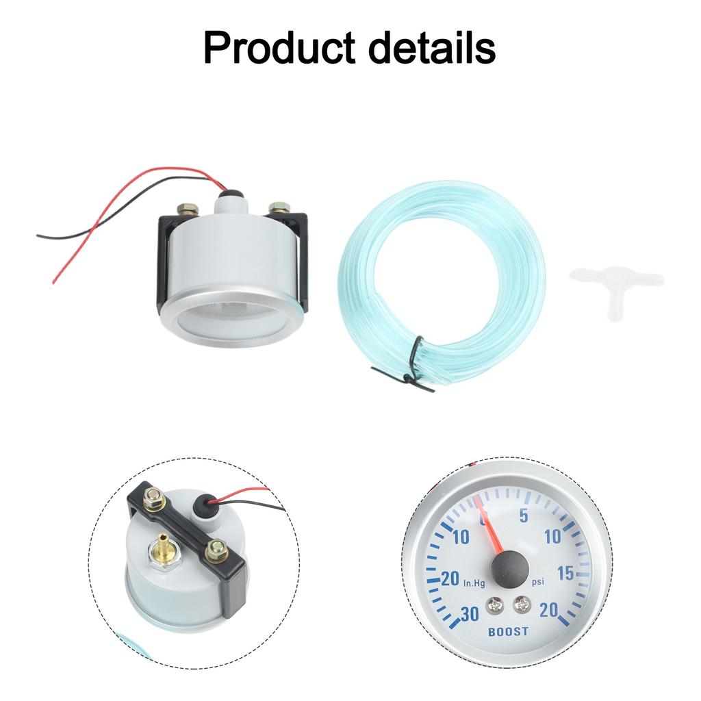 Car Turbocharger Gauge ABS 52mm 2" Turbocharger Gauge For Car Modification For Vehicle Engine Monitoring And Tuning Interior