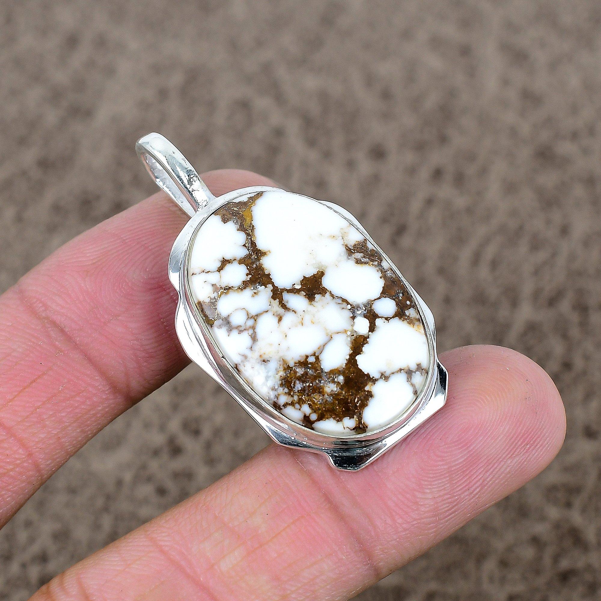 

Wild Horse Gemstone Handmade 925 Sterling Silver Jewelry Pendant 1.77 KKG-369