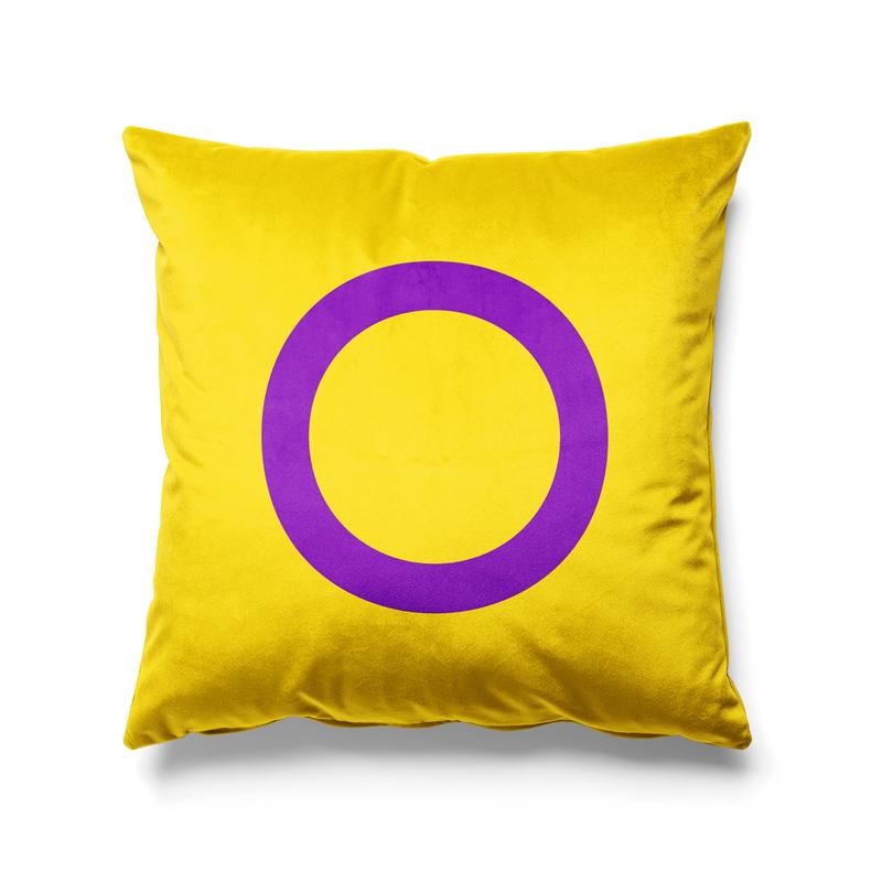 Aertemisi 18'' x 18'' Intersex Pride Flag LGBT Square Throw Pillow Cushion Covers Cases Pillowcases 45cm x 45cm