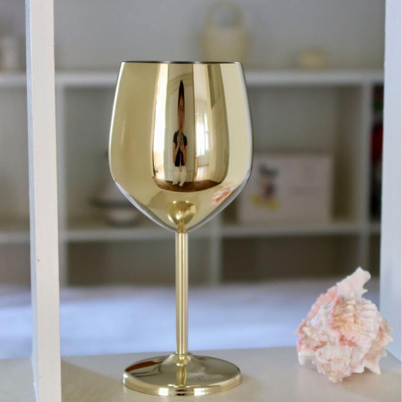 Rose Gold Copper-Plated Metal Wine Glass