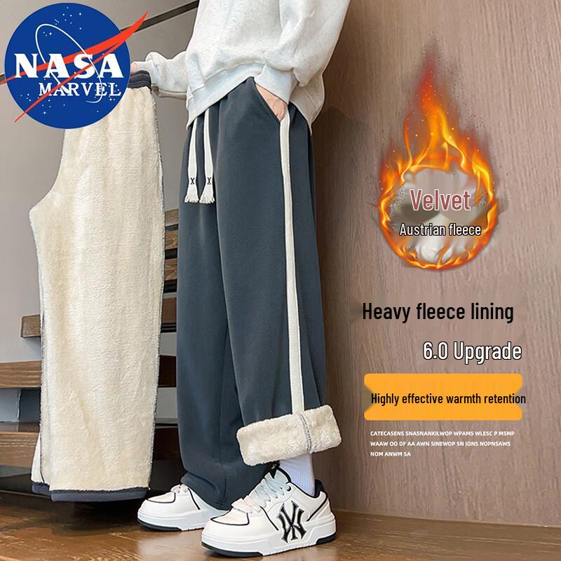 

NASA MARVEL Men s Fleece Lined Casual Straight-Leg Pants L