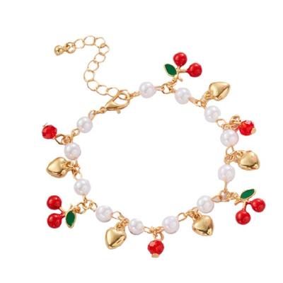 Fashion Fruit Charm Bracelet Symbolizing Sweetness and Good Fortune Suitable for Youthful Women and Fashion Enthusiasts