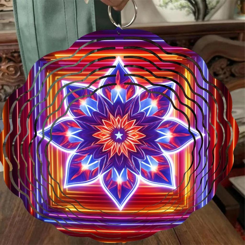 ]10 Inch Bohemian Style Metal Wind Chime with 360 Degree Swivel Hook No Battery Needed Perfect for Balcony Patio Decor Animal Theme Gift