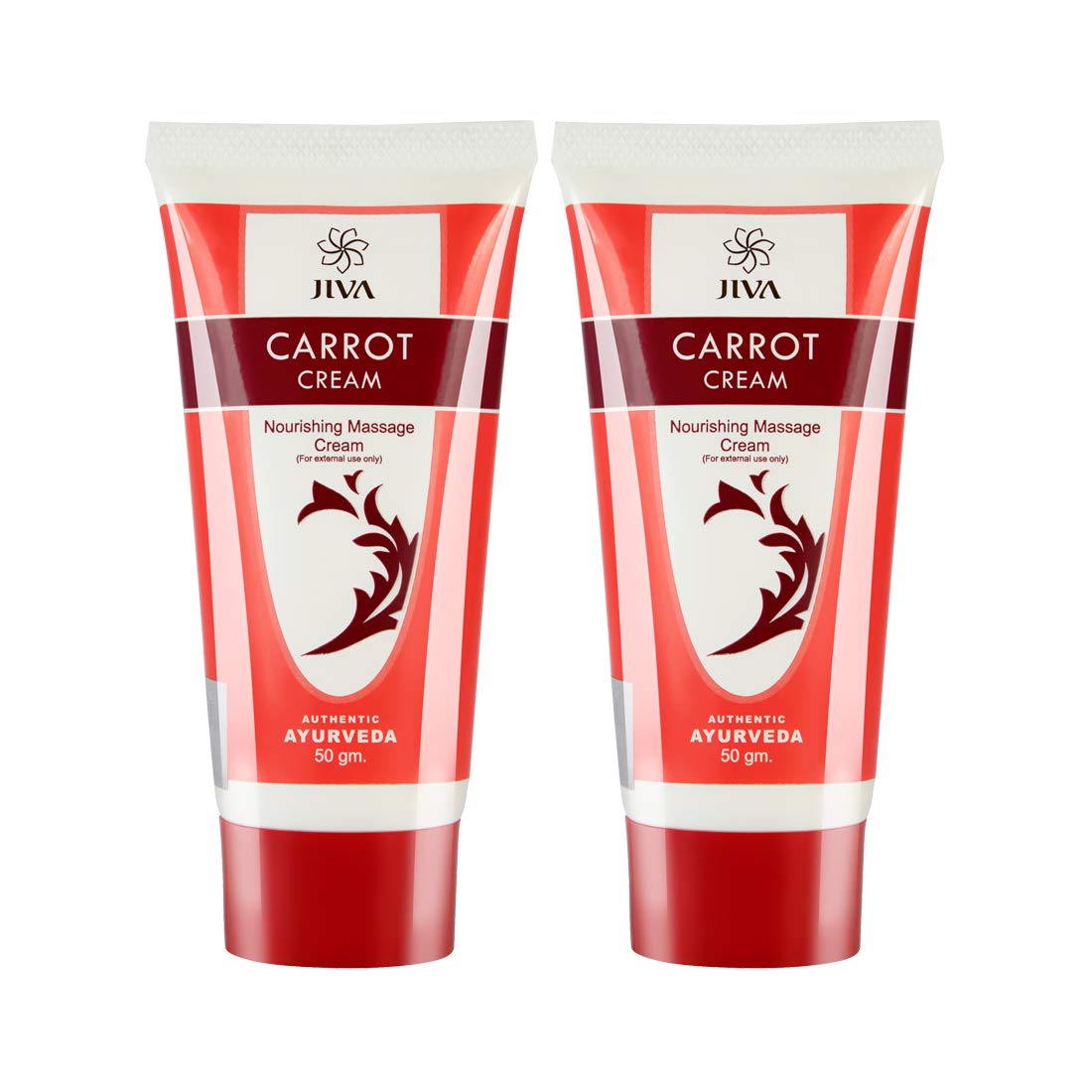 

Jiva Carrot Cream 50 g x Pack Of 2 Deep Nourishing Face Moisturizer For All Skin Types UV Protection Radiance Skin Repair Ayurvedic Skincare