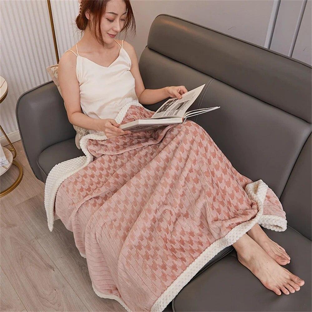 Thickened Blanket Soft Bedspread Shawl Blankets Portable Sofa Napping Warm Bedding Throw Blanket Bedroom Decoration Bed Cover