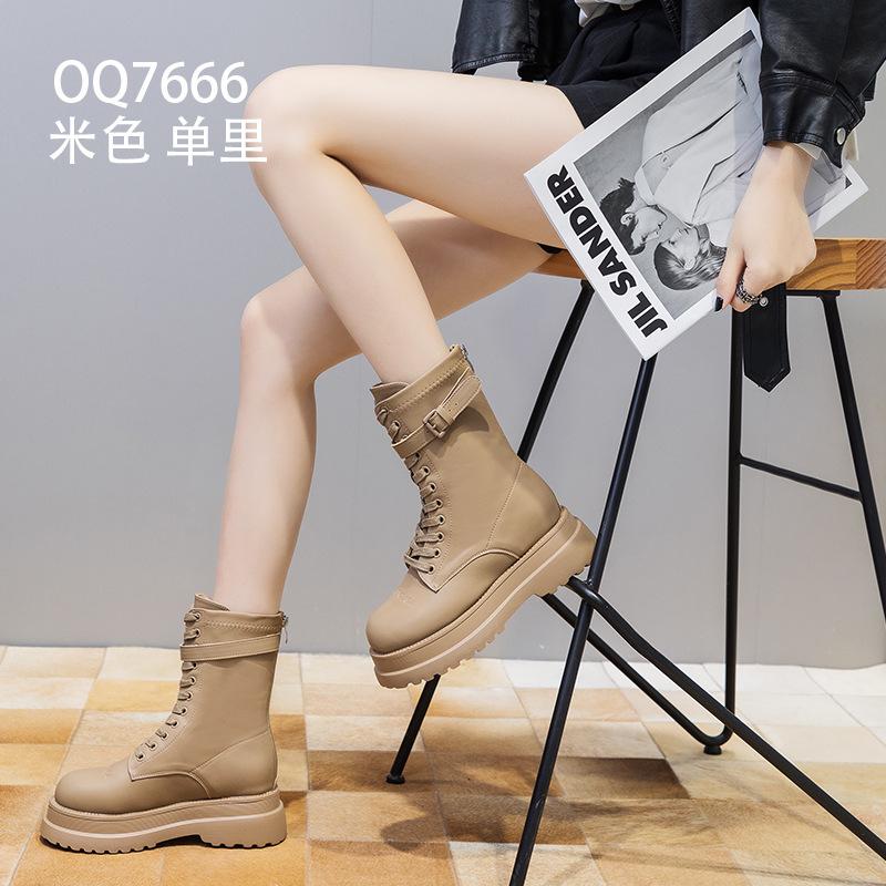 Thick-soled Martin boots autumn and winter new small ins trendy retro boots slim velvet short boots