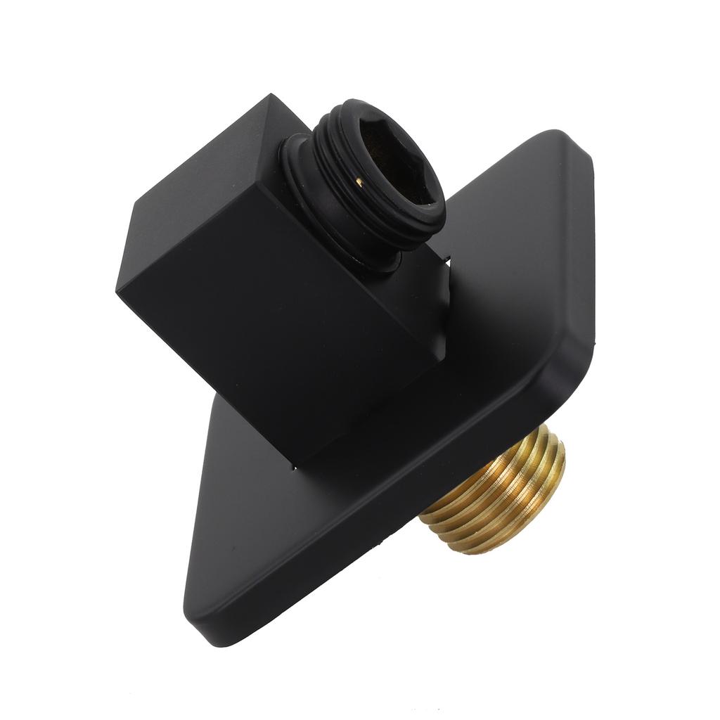 Sleek Black Finish on this Brass Shower Hose Connection Elbow Makes it an Addition to Any Modern Bathroom Setup