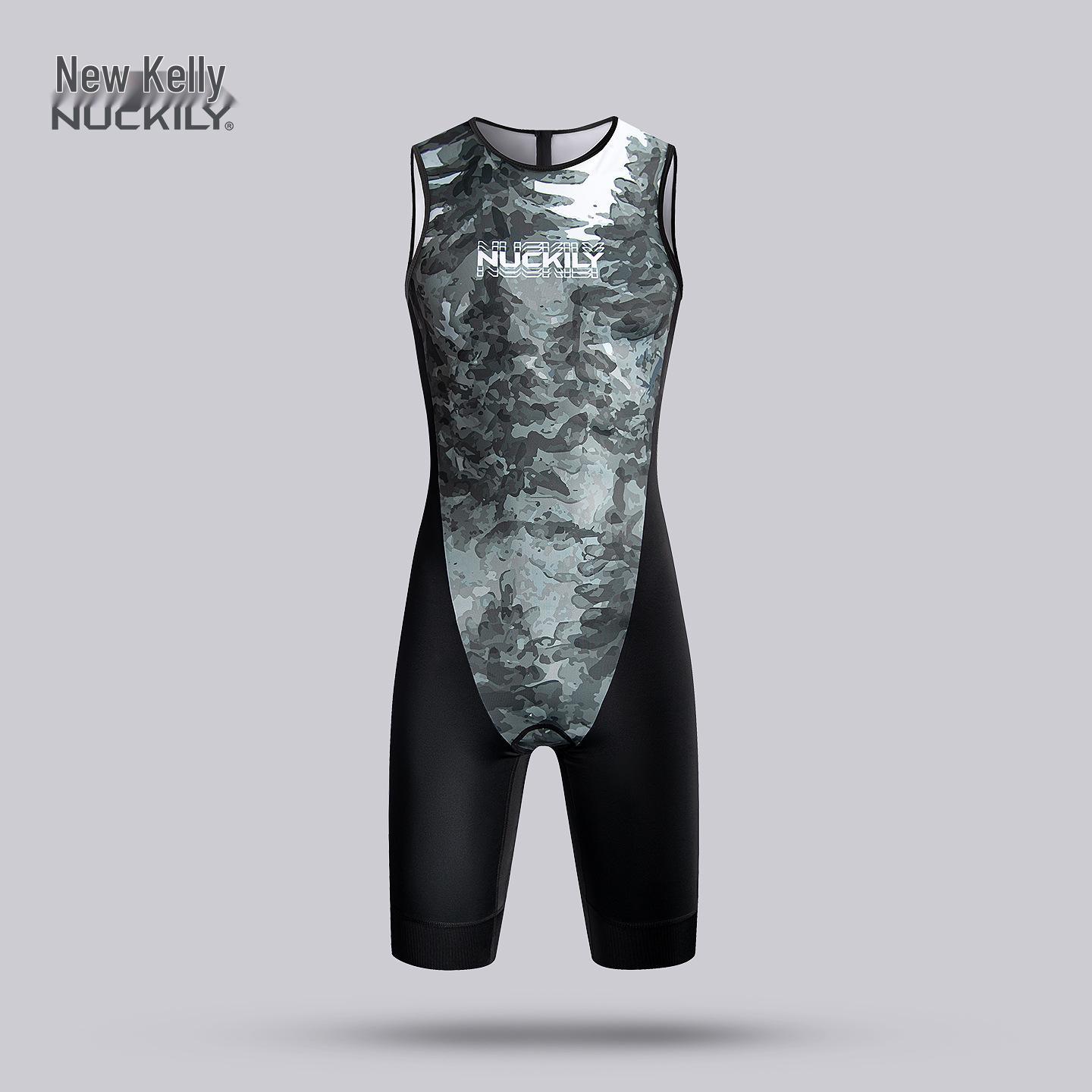 

Italian Triathlon Suit: Breathable One-Piece Swimsuit, Vest, and Cycling Outfit for Running Competitions. S