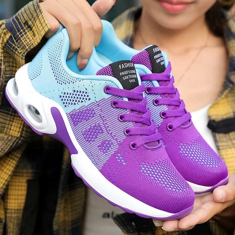 

2024 Running Sneakers Women New Soft Bottom Sport Shoes Women Spring Autumn Breathable Shoes Mixed Color Casual Footwear Ladies