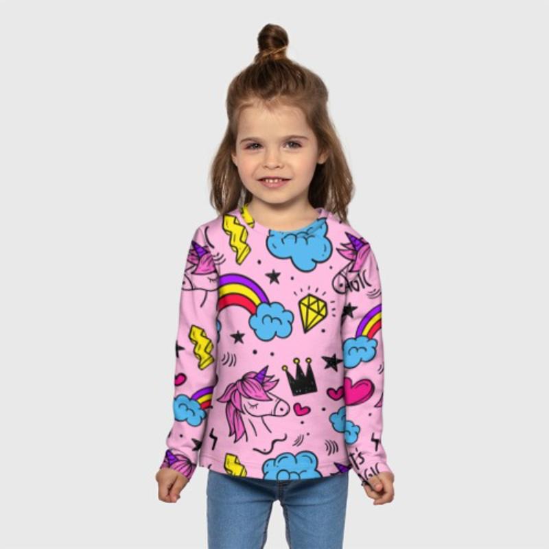 Children's Drawing Print Tie Dye Cute T-shirts Boys Long Sleeved Fashionable Soft Comfortable Top