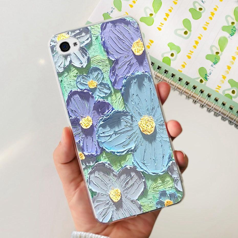 Custodia Per iPhone 4 4s Carino Gatto Dinosauro Modello Cover Posteriore Per iPhone4 iPhone4s Morbido Silicone Trasparente TPU Custodie per Telefono