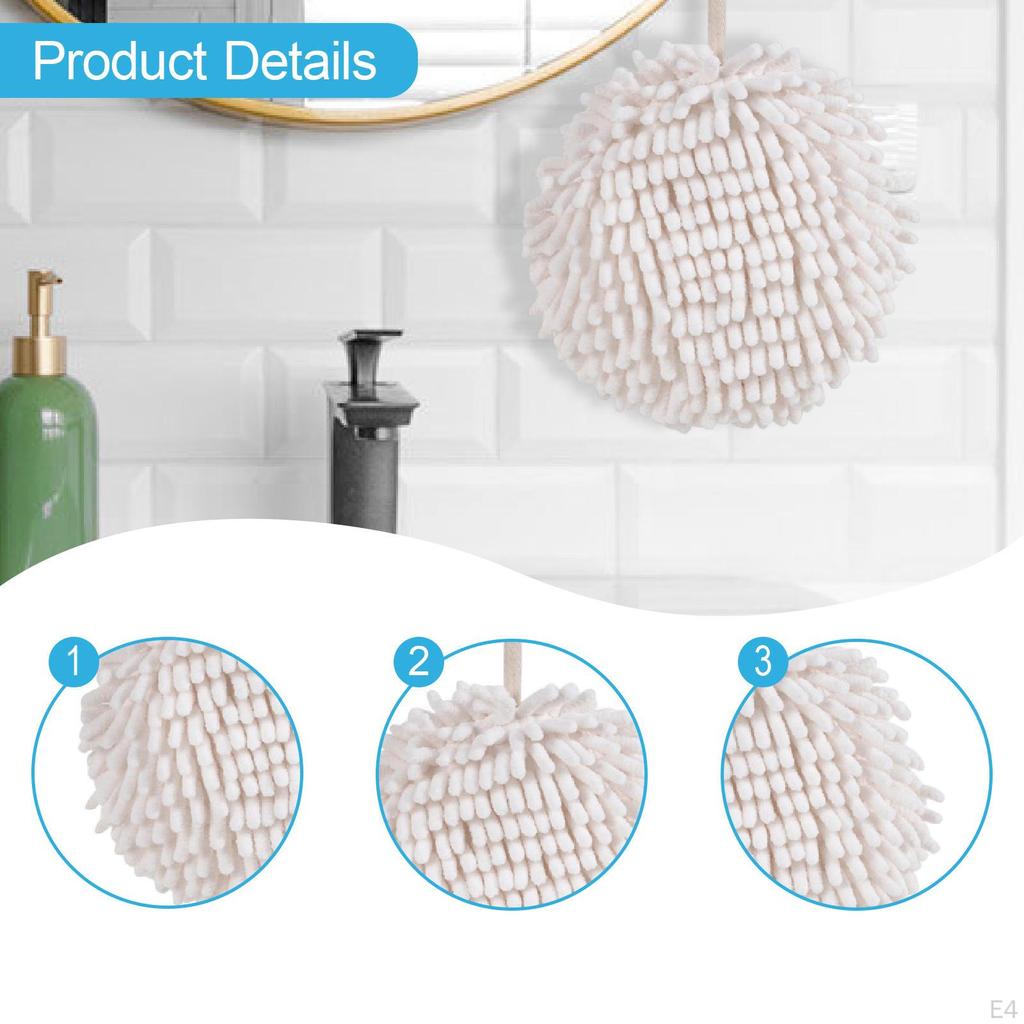 A Beautiful And Versatile Chenille Hand Towel with Hand-drying Ball, for Kitchen, Shower, Laundry,