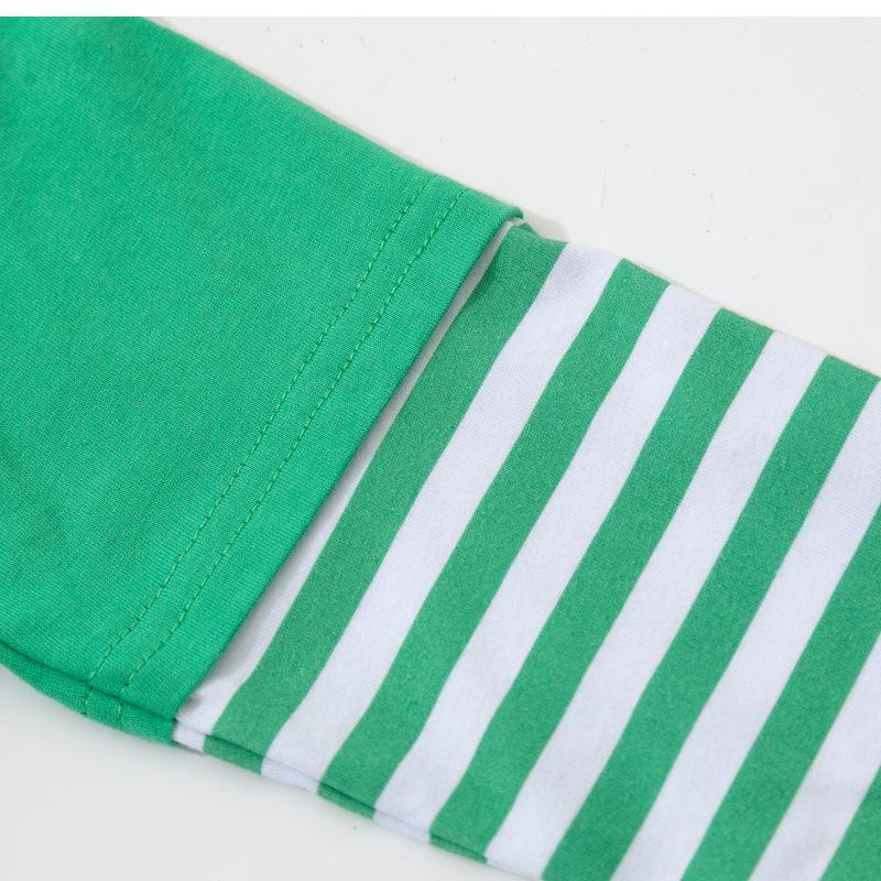 Green Kids' St. Patrick's Day Two-Piece Long-Sleeve Shamrock Party Outfit