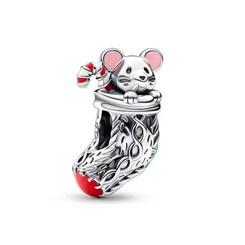 New Fashion Love Heart Bear Pig Butterfly Cake Pink Series Beads Fit Charms Bracelets Women DIY Jewelry Gift