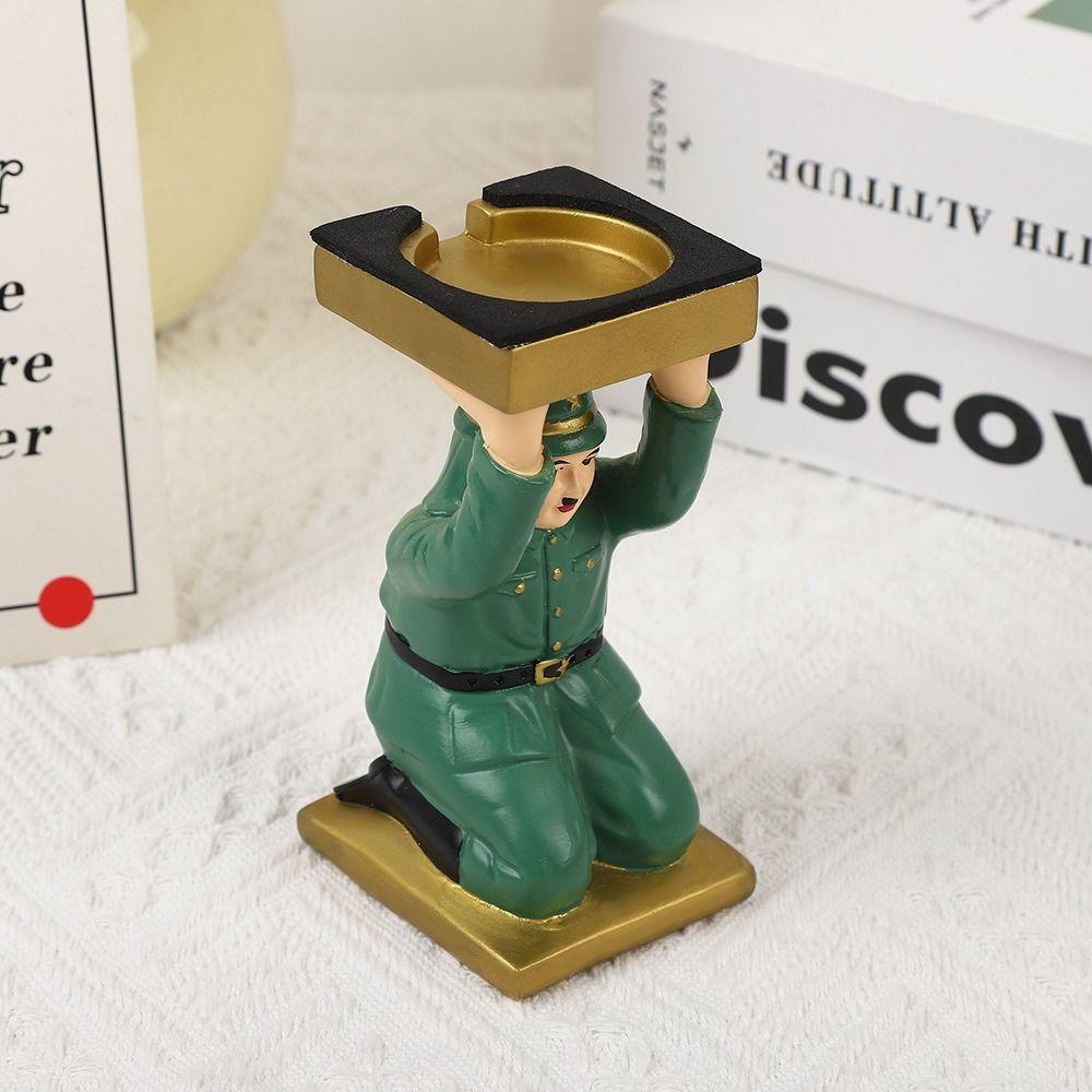 Simulated Kneel Down Resin Statue Model Spoof Tray Stand  Kids Birthday Gift