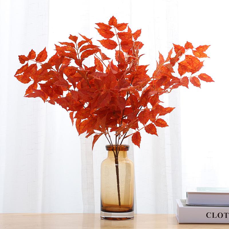 Simulation of green plant leaves, bundle of Lingxiao leaves, wedding bouquet set simulation leaf decoration