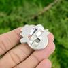 Gift For Her 925 Silver Natural Larimar Multi Stone Flower Adjustable Ring