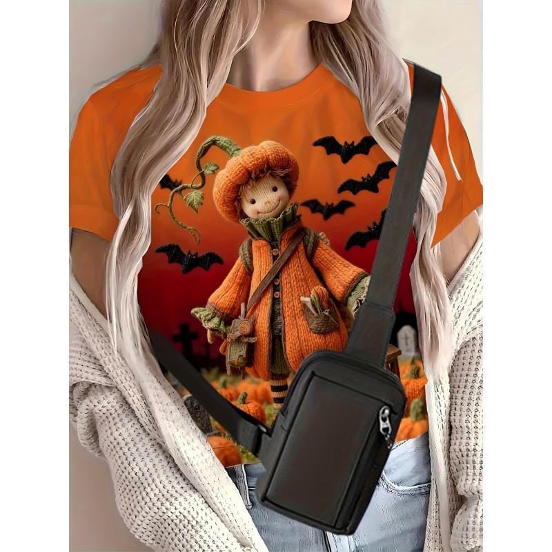 Casual Loose Fit Round Neck Short Sleeve T-Shirt With 3D Dog Print Women Men 2025