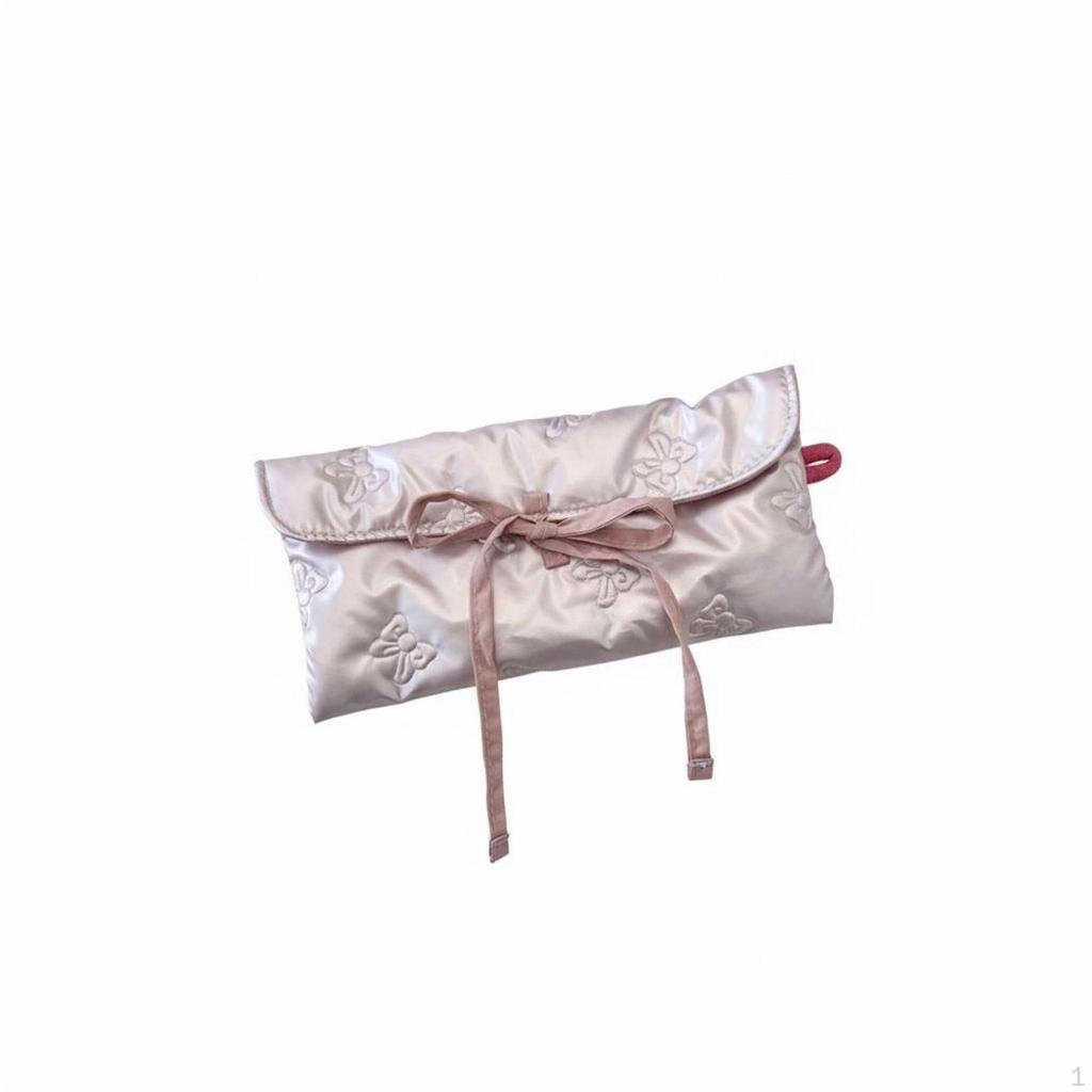 Quilted Pencil Pouch MultiFunctional Storage Portable Makeup Bag for Students, Girls,