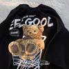 European and American Trendy Brand Cartoon Bear Short-sleeved T-shirt Plus Fat Extra Large Size Fat Mm-catties Loose Men and Women Couples