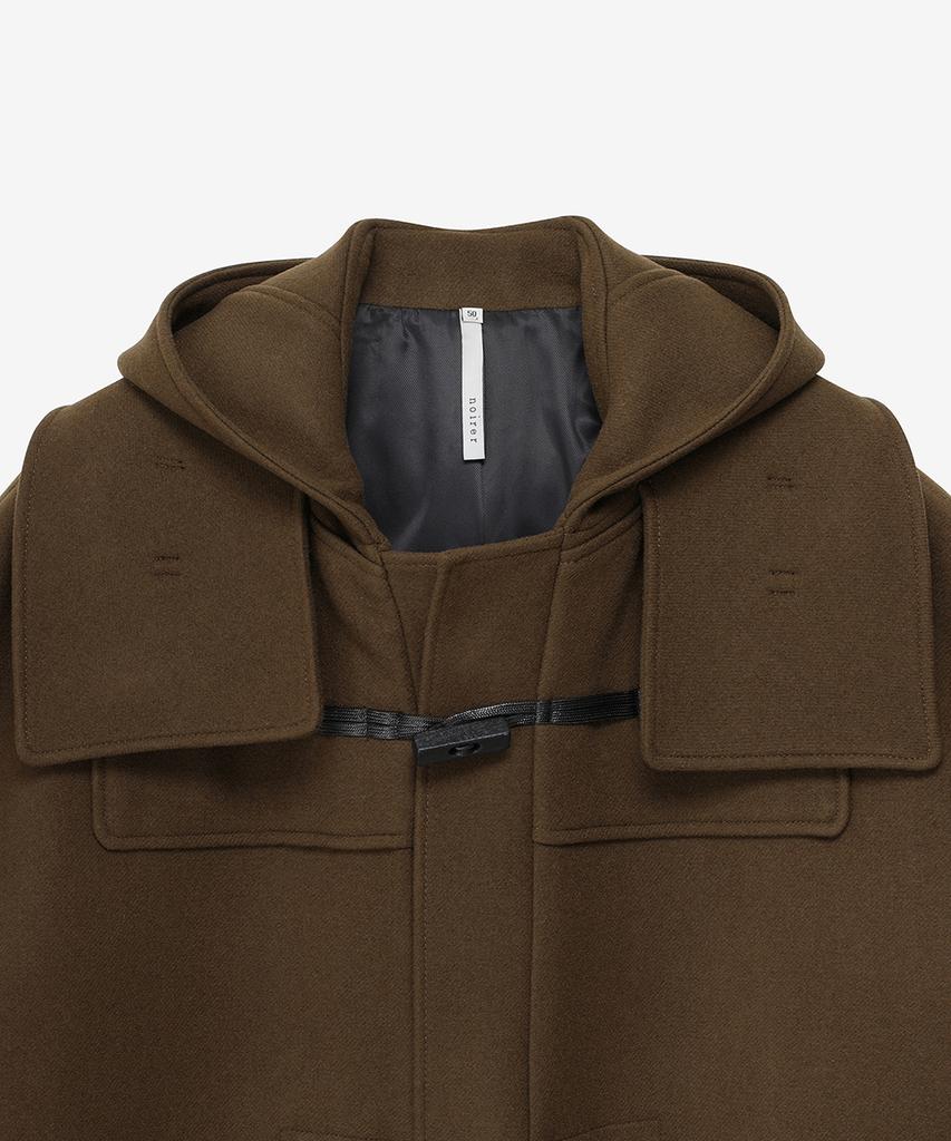 Noirer For Woman Oversized Hooded Duffle Coat (Brown)
